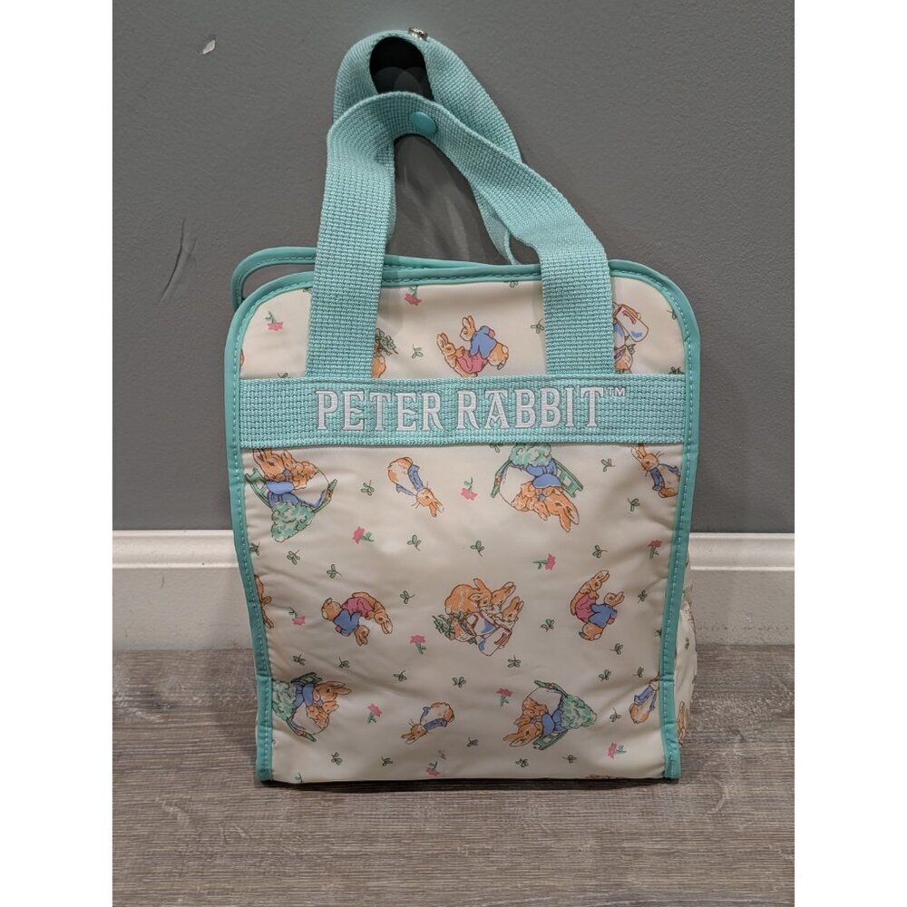 Peter Rabbit Beatrix Potter Diaper Bottle Bag Unisex Mint Green Vinyl NWOT
